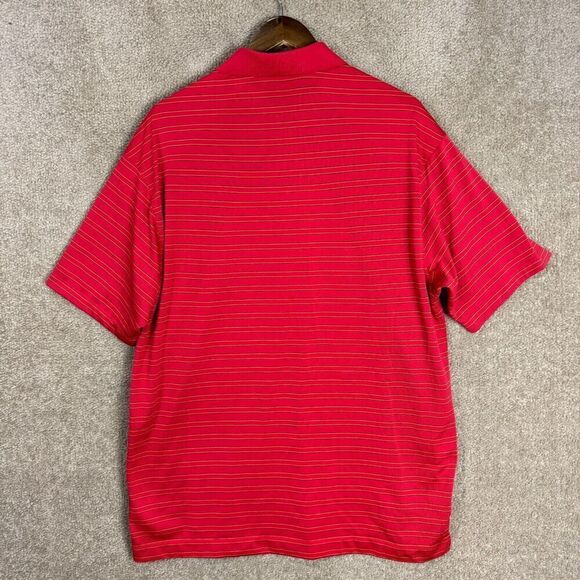 Nike Golf Polo Shirt Mens Size XL Red Striped Short Sleeve Performance Fit Dry - Picture 8 of 9